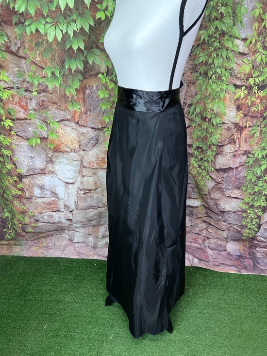 VINTAGE JESSICA MCCLINTOCK FOR GENNE SACK Black Sayin Wrap Skirt, 13 - Picture 3 of 8